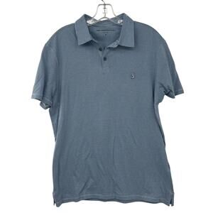 John Varvatos Blue Stripe Polo Shirt Mens Medium Collar Cotton